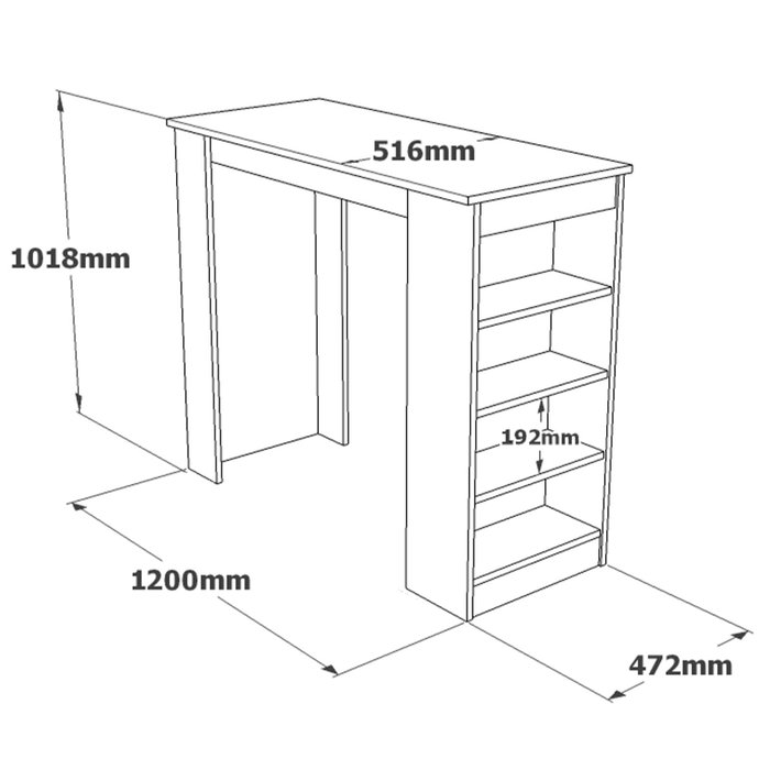 Hanah Home Mesa de bar St1-Gt Gris Hanah Home Mesa de bar St1-Gt Gris